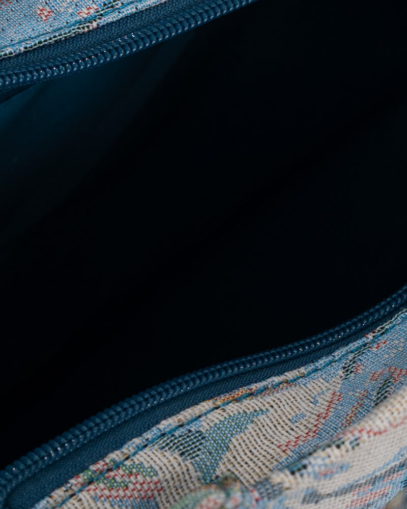 Blue Damask Canvas Handbag