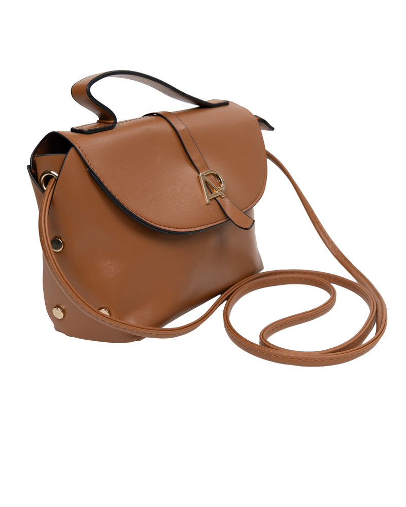 Tan Melissa Mini Trapeze Crossbody Bag