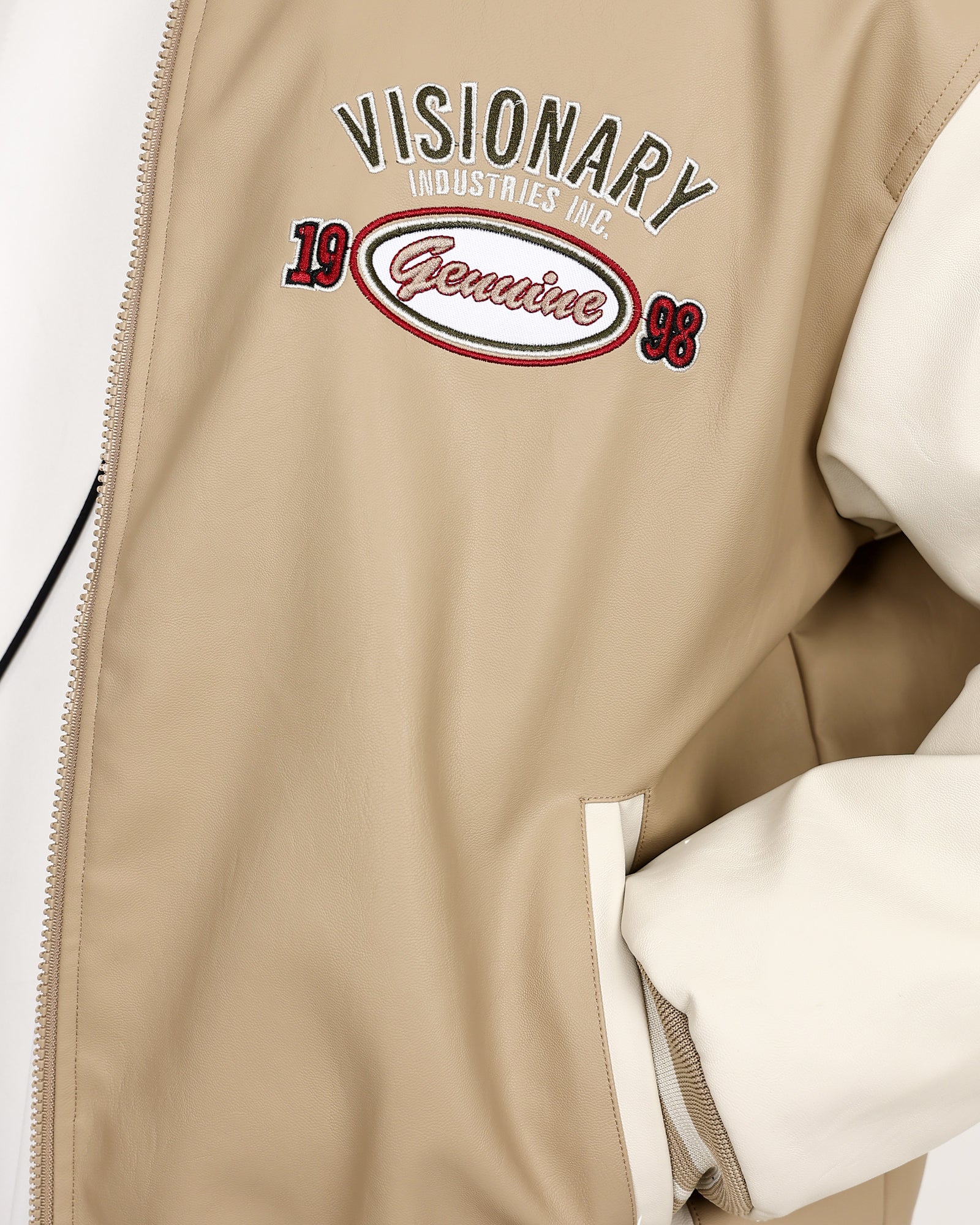 Visionary Stone & Cream Bomber Jacket