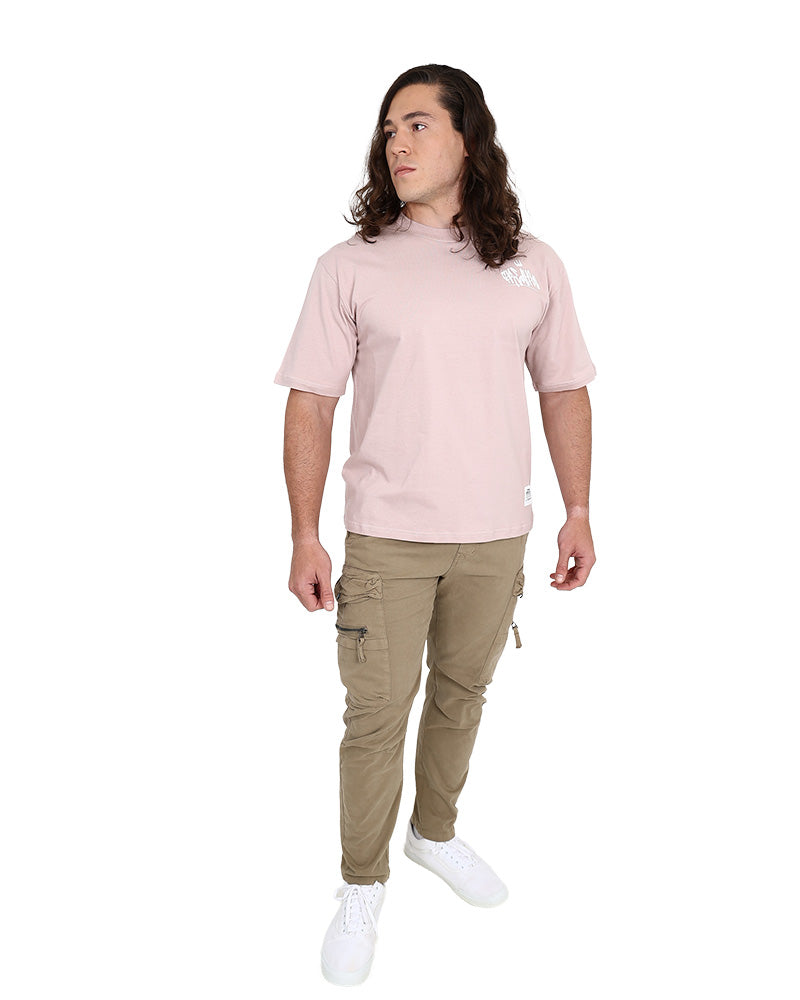 Short Sleeve Pink Graffiti Embroidered T-Shirt