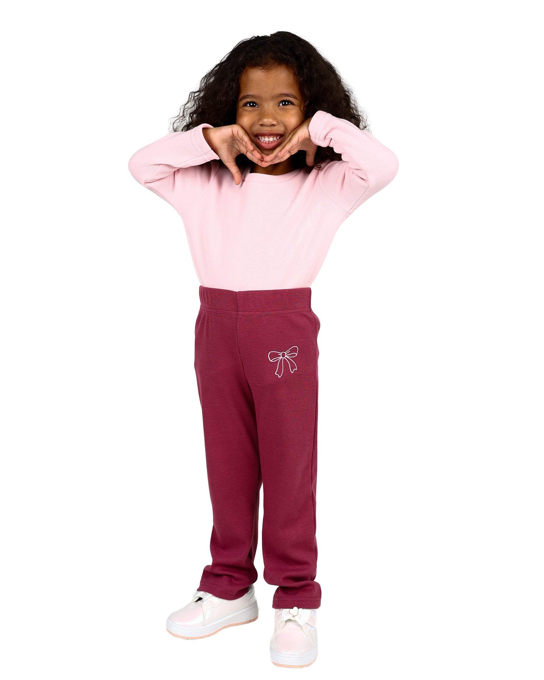 Bow Detail Ribbed Legging Set