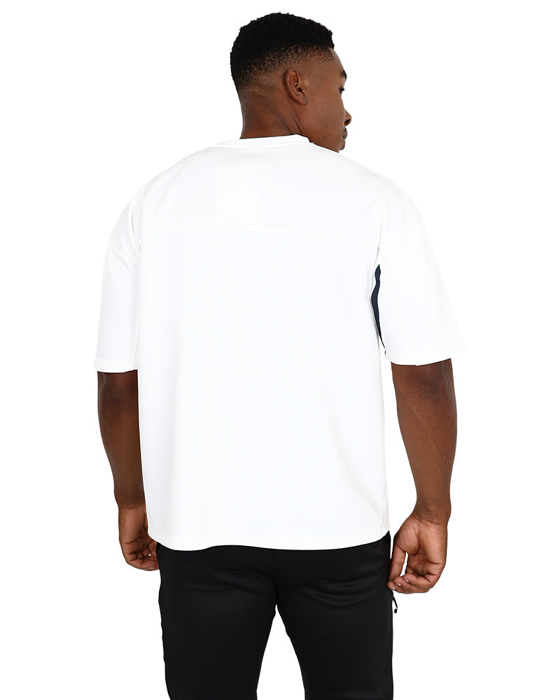 Short Sleeve Nautical Stripe Cream Scuba T-Shirt