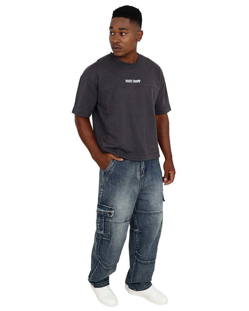 Short Sleeve Charcoal "Hood Champ" T-Shirt