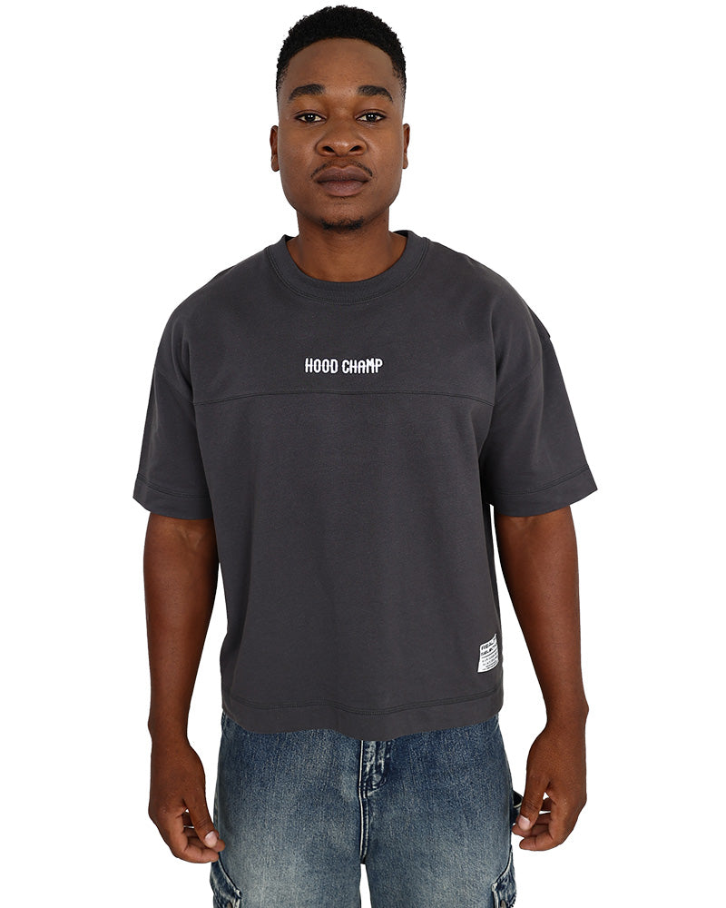 Short Sleeve Charcoal "Hood Champ" T-Shirt