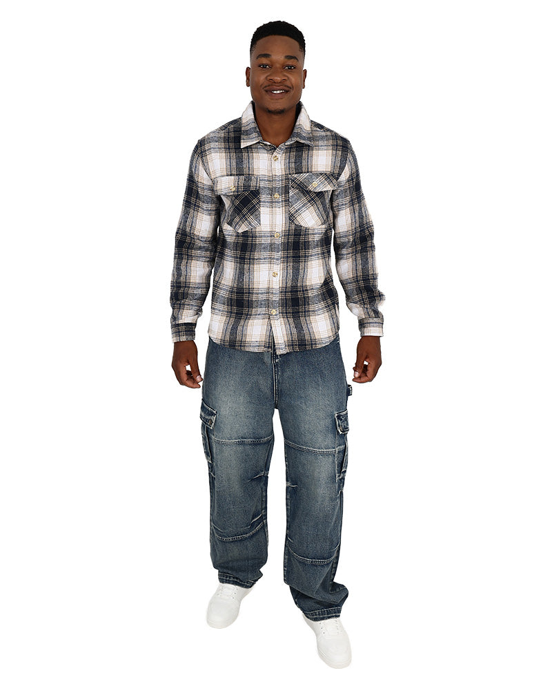 Stone Check Flannel Shacket