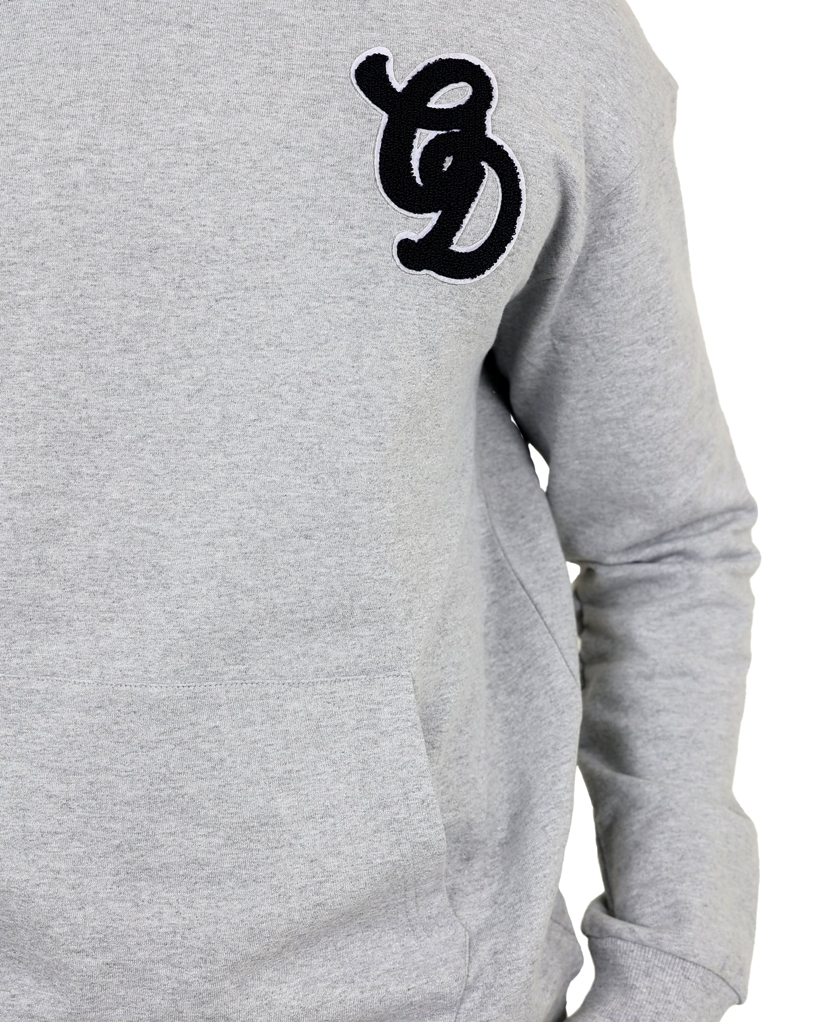 Grey Mélange Flag Graphic Hoodie