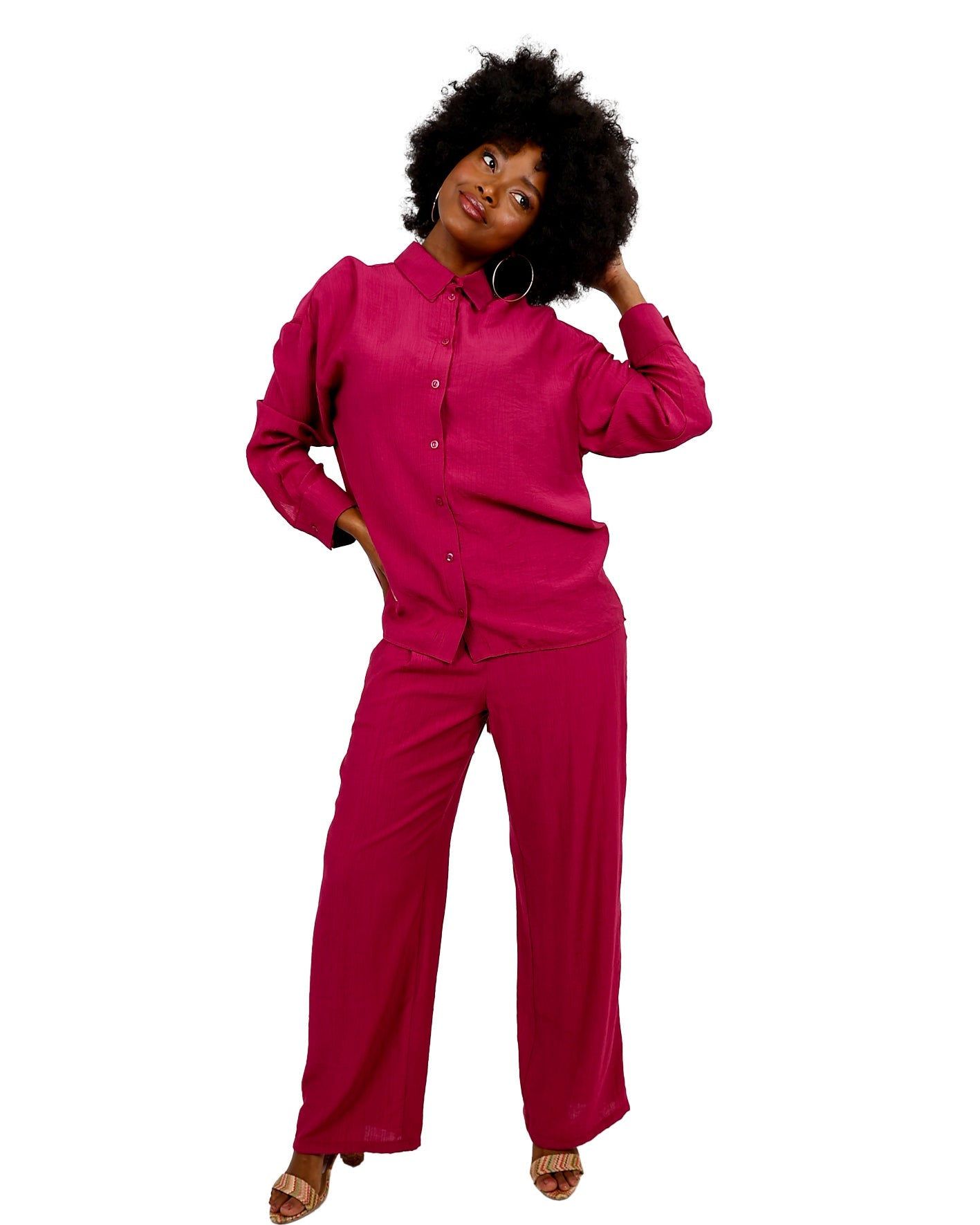 Long Sleeve Grape Open Tie Back Shirt