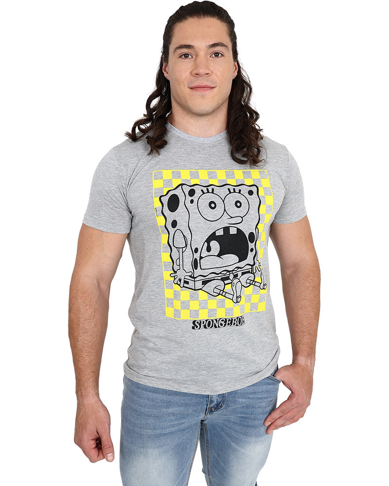 Short Sleeve Grey Mélange SpongeBob T-Shirt + FREE Water Bottle