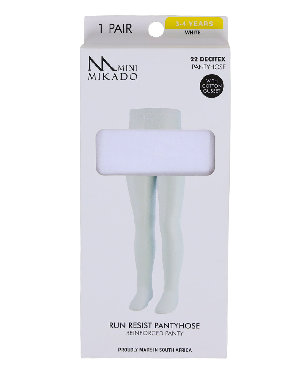 Girls White Run Resist Pantyhose