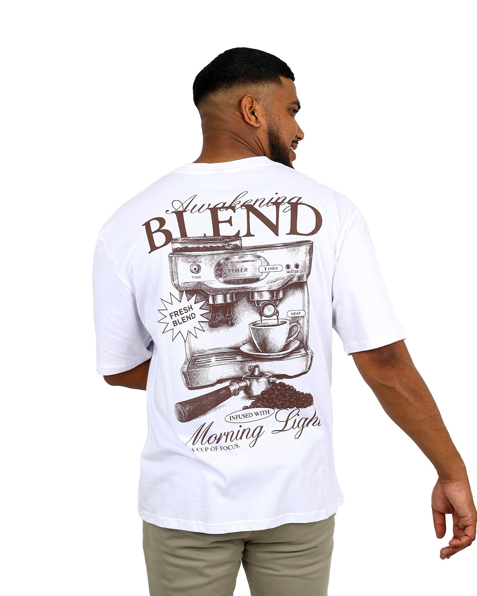Short Sleeve White Awakening Blend Graphic T-Shirt