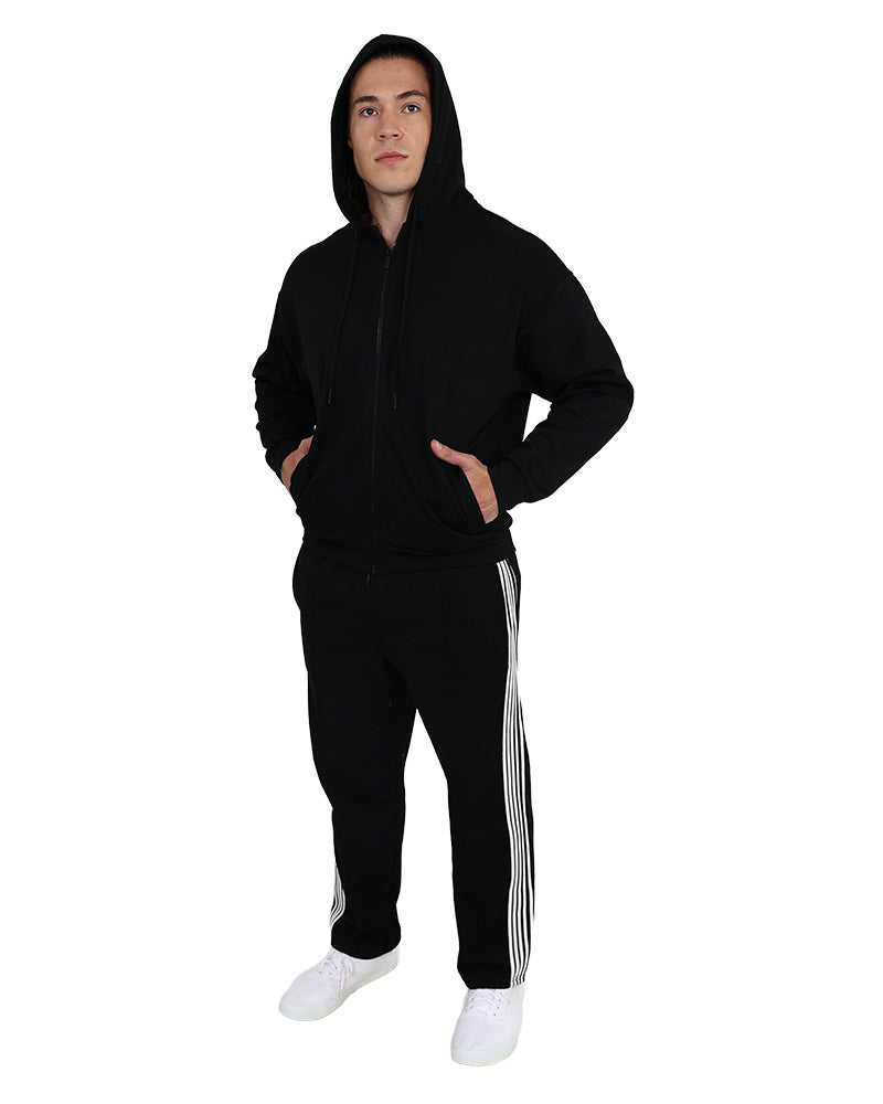Black Zip Up Scuba Hoodie