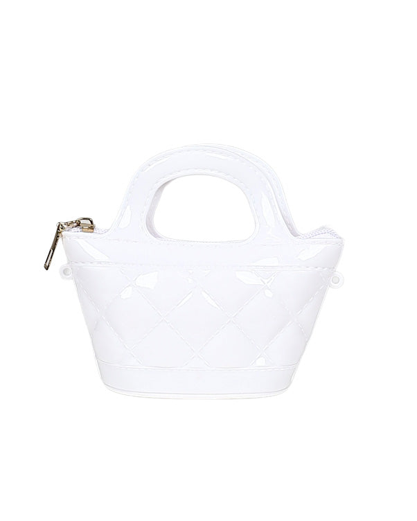 White Basket Style Plastic Handbag