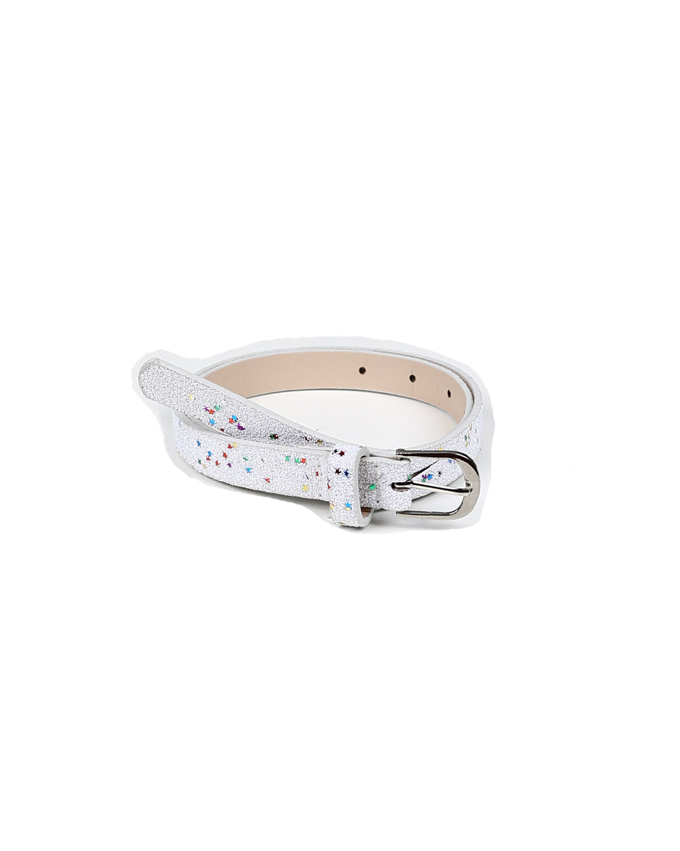 White Glitter Stars Belt 80cm