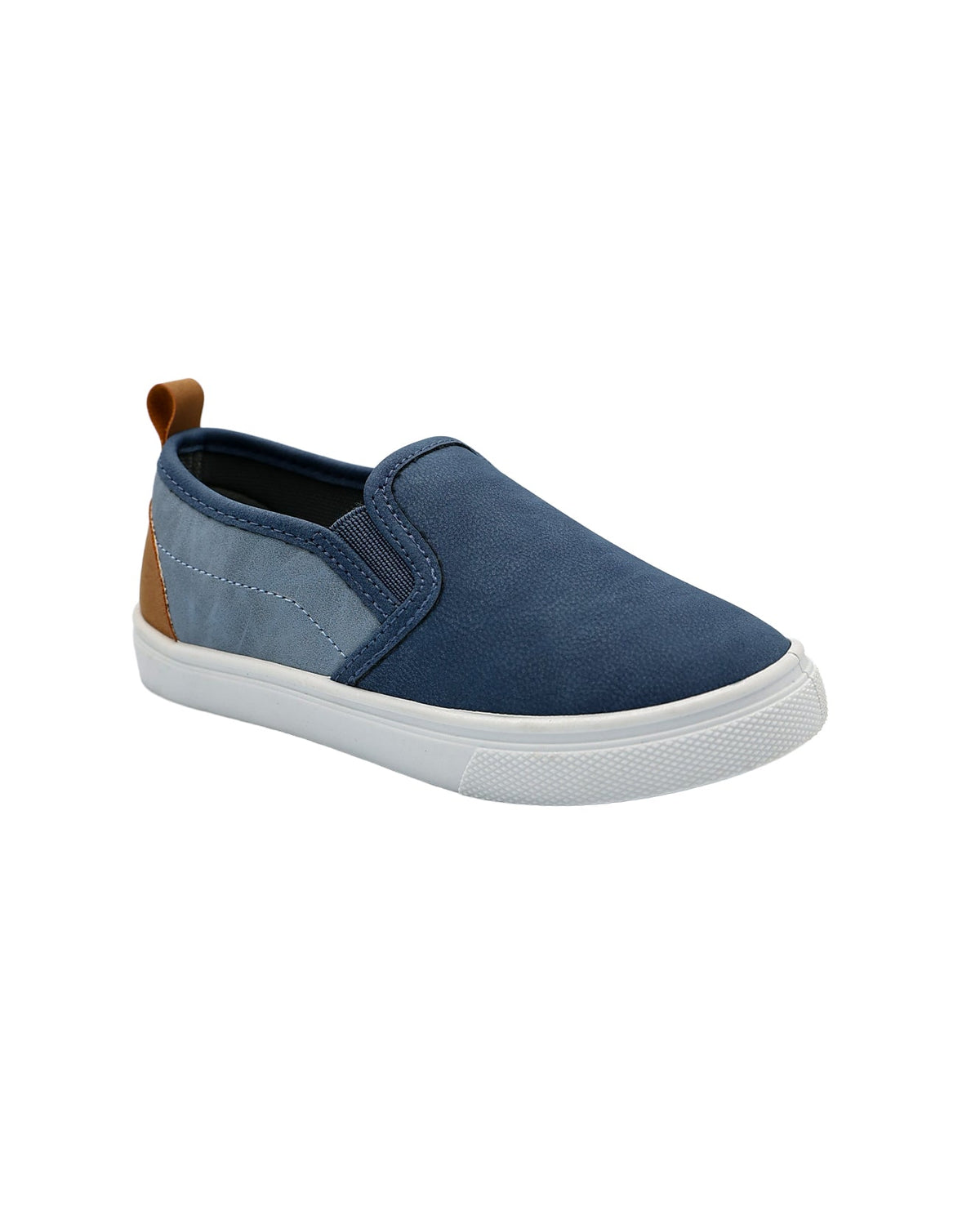 Boys Navy Colour Block Textured Slip On Loafers