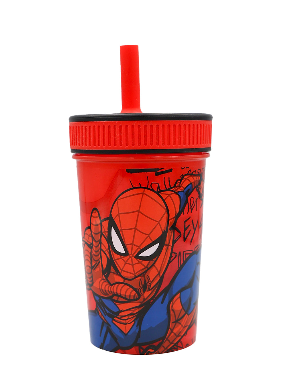 Red Spiderman Leak Proof Tumbler With Straw
