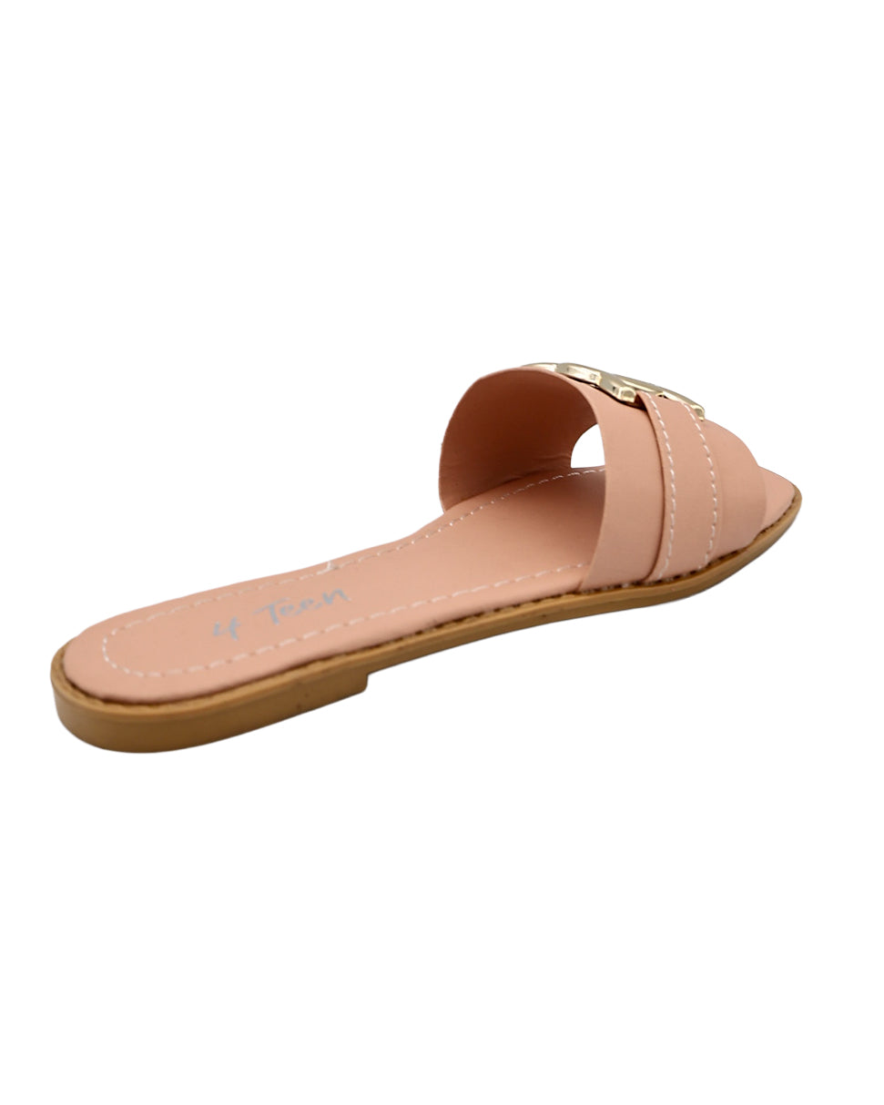 Girls Overlay Trim Detail Mule