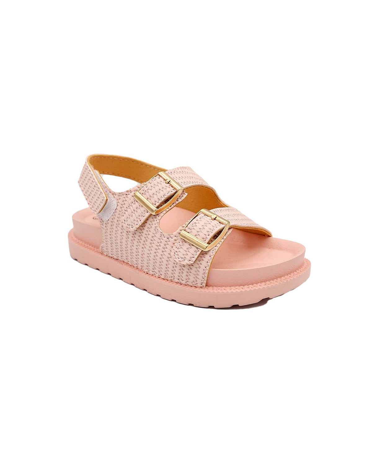 Girls Surface Interest Double Buckle Cleated Sandal