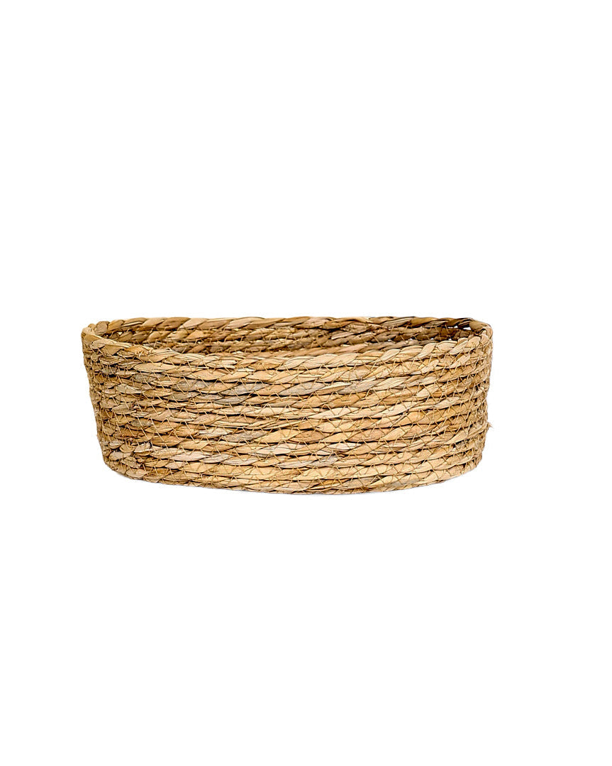 Large Oval Woven Bulrush Basket