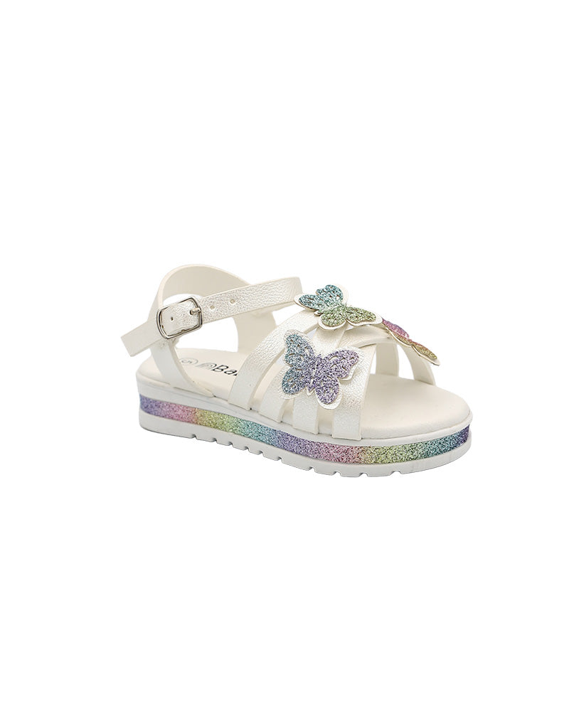 Girls Shimmer Butterfly Detail Cleated Sandal