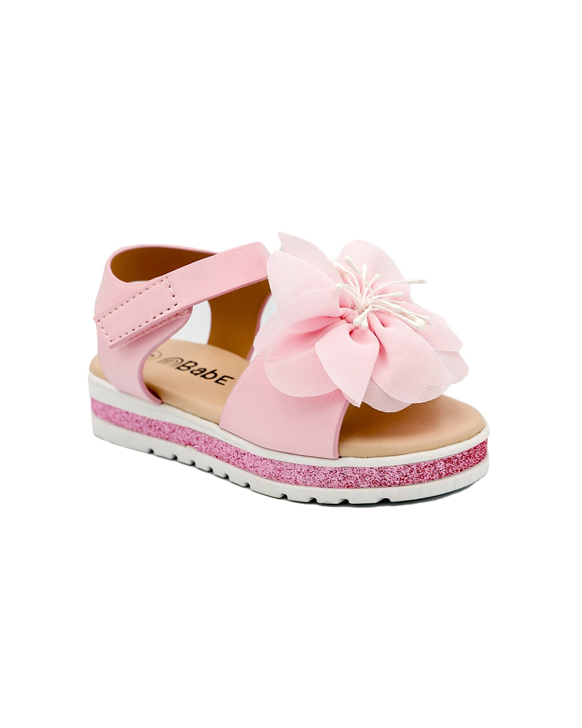 Girls Flower Detail Cleated Glitter Sandal