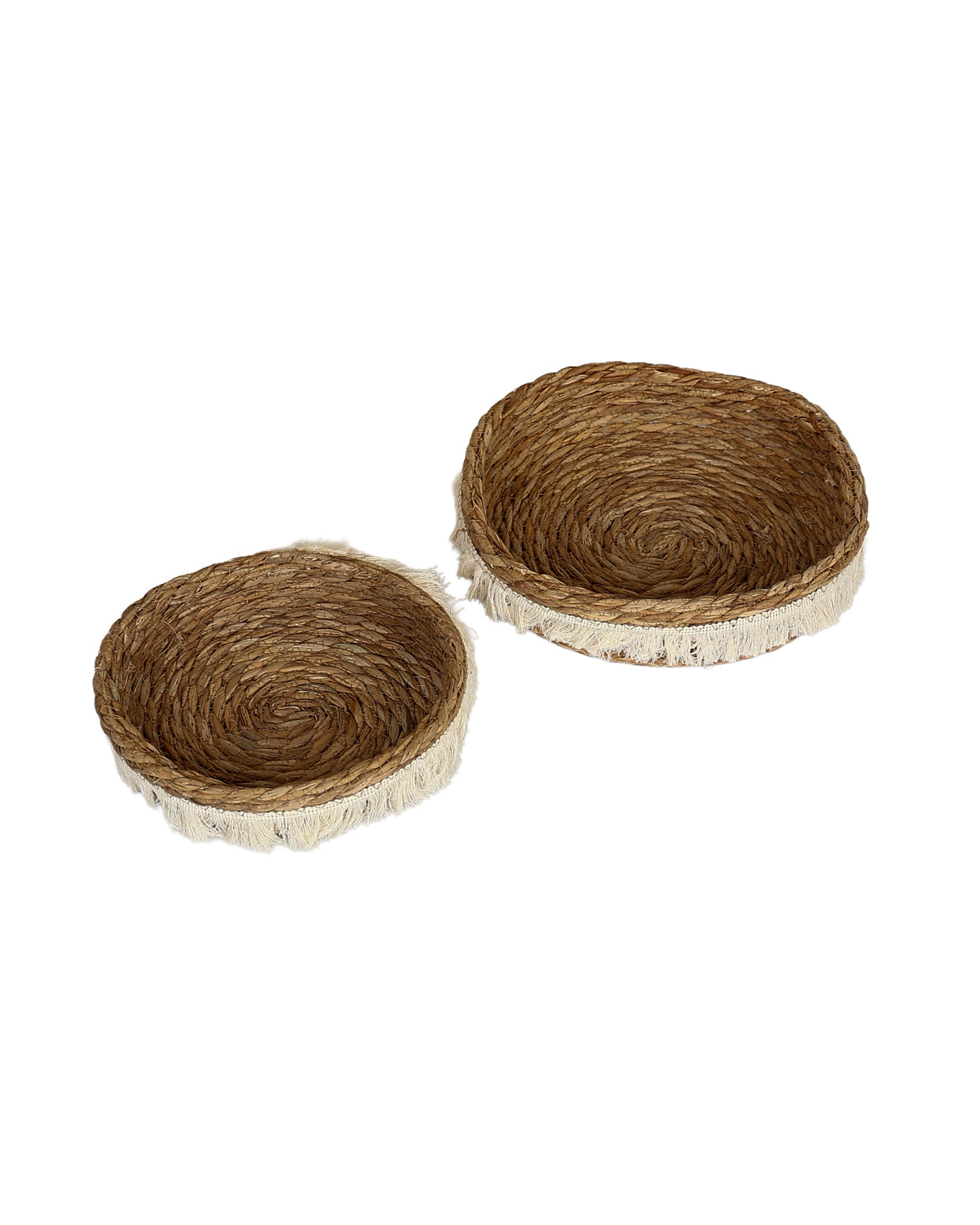 Medium Woven Bulrush Fringe Tassel Open Hold All
