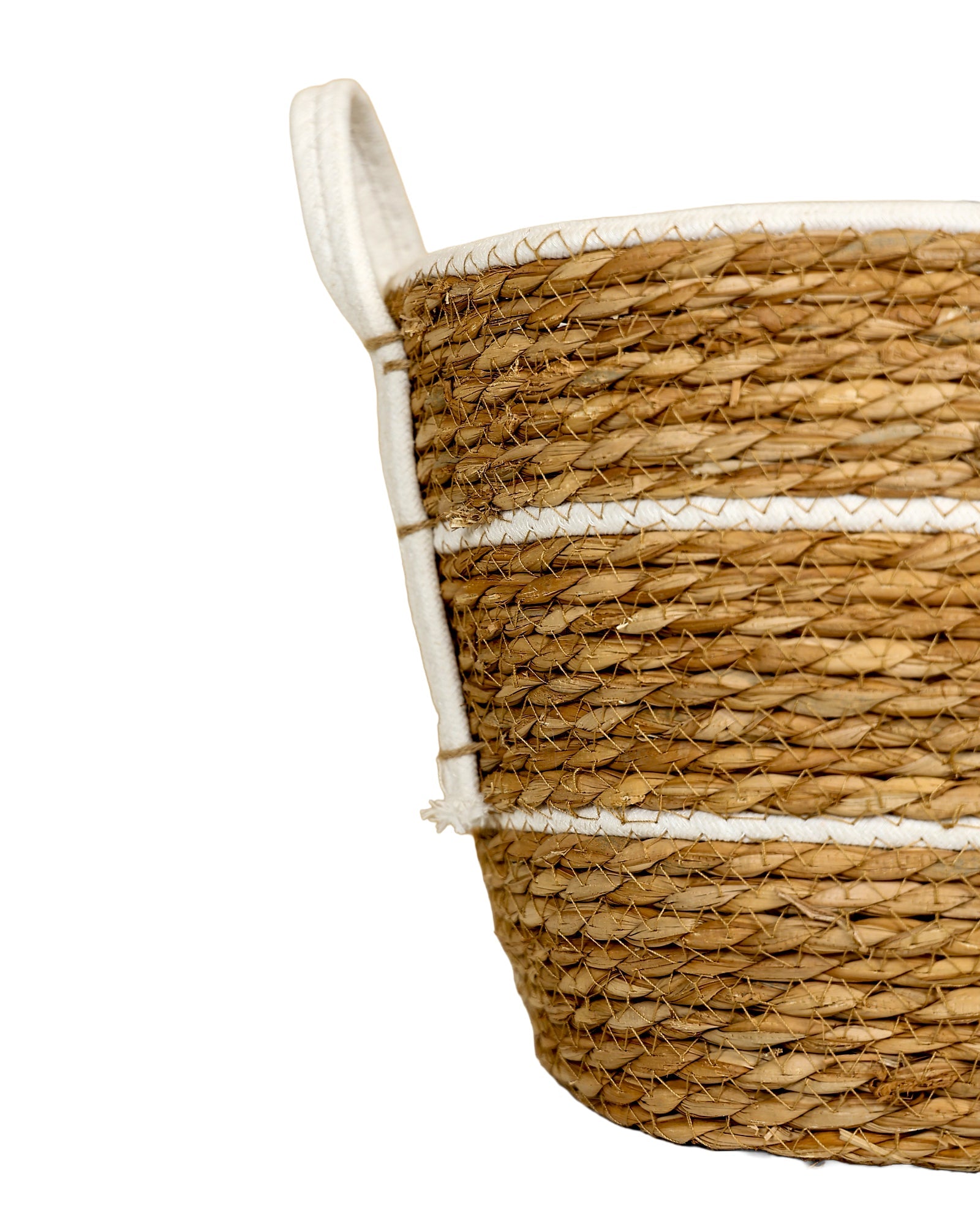 Small White Cotton Inset Tubby Bulrush Basket