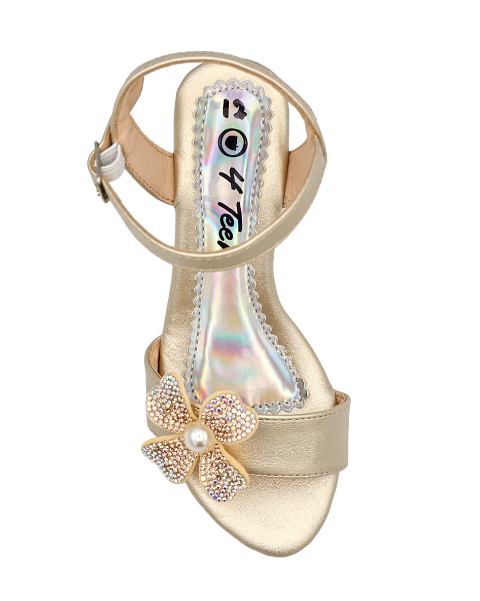 PEARL FLOWER BAND JEWELLED HEEL