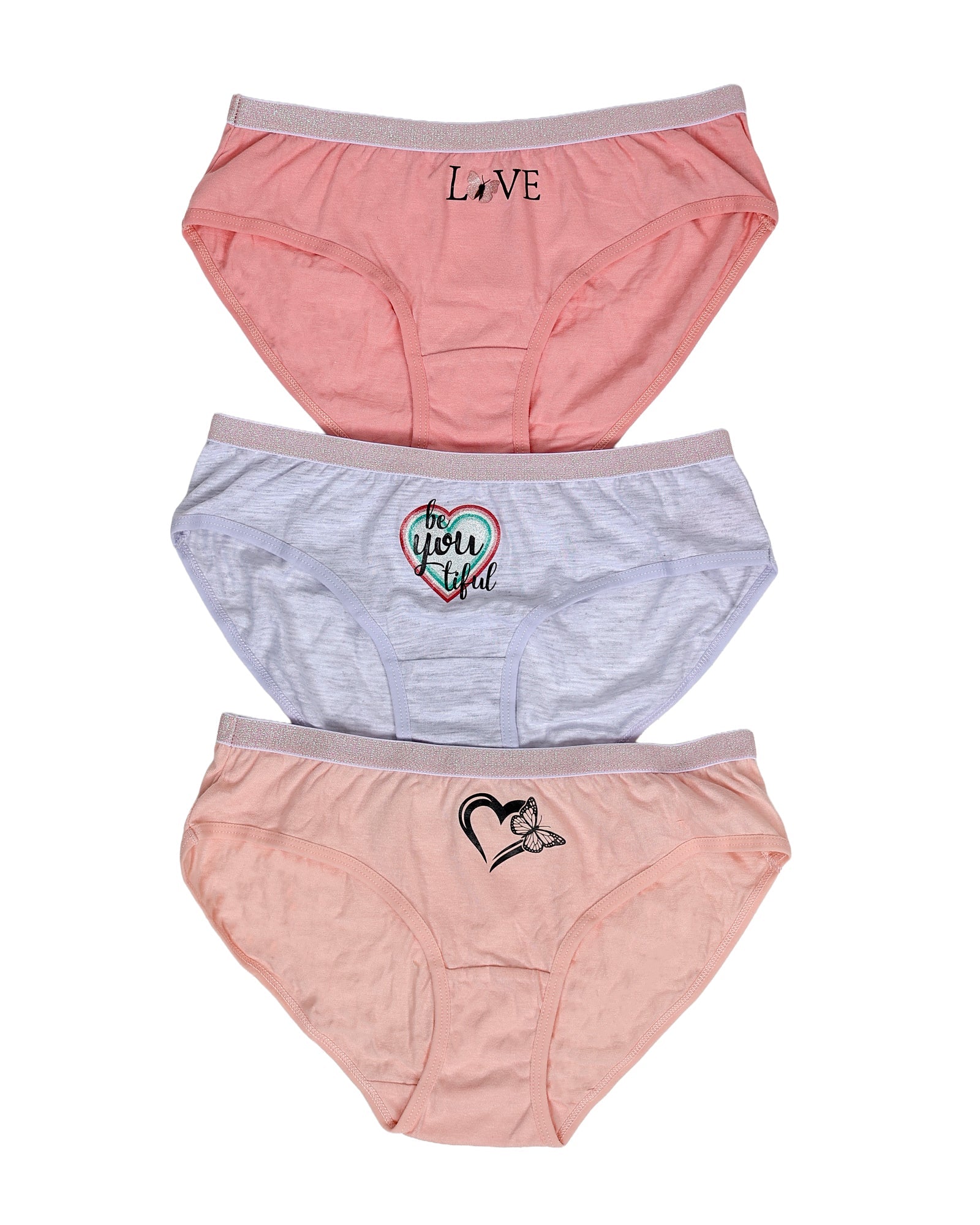3 Pack Butterfly Print Panties