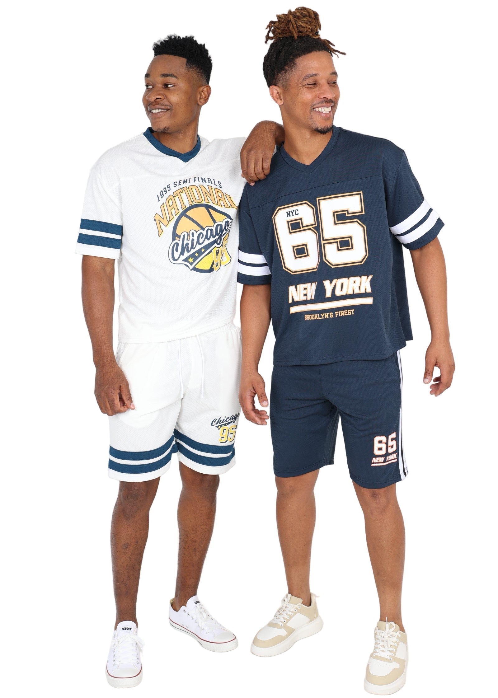 Navy New York Baseball Jogger Shorts