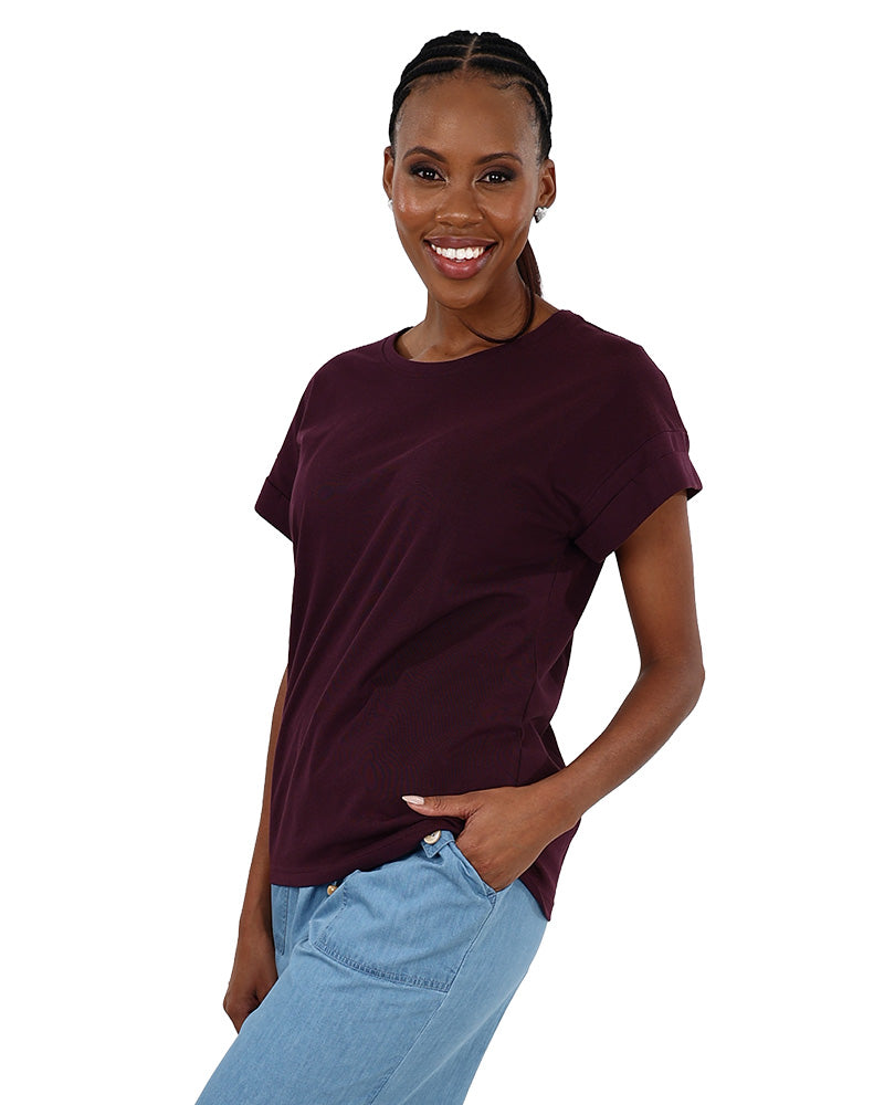 Grape Short Sleeve Turn Back T-Shirt