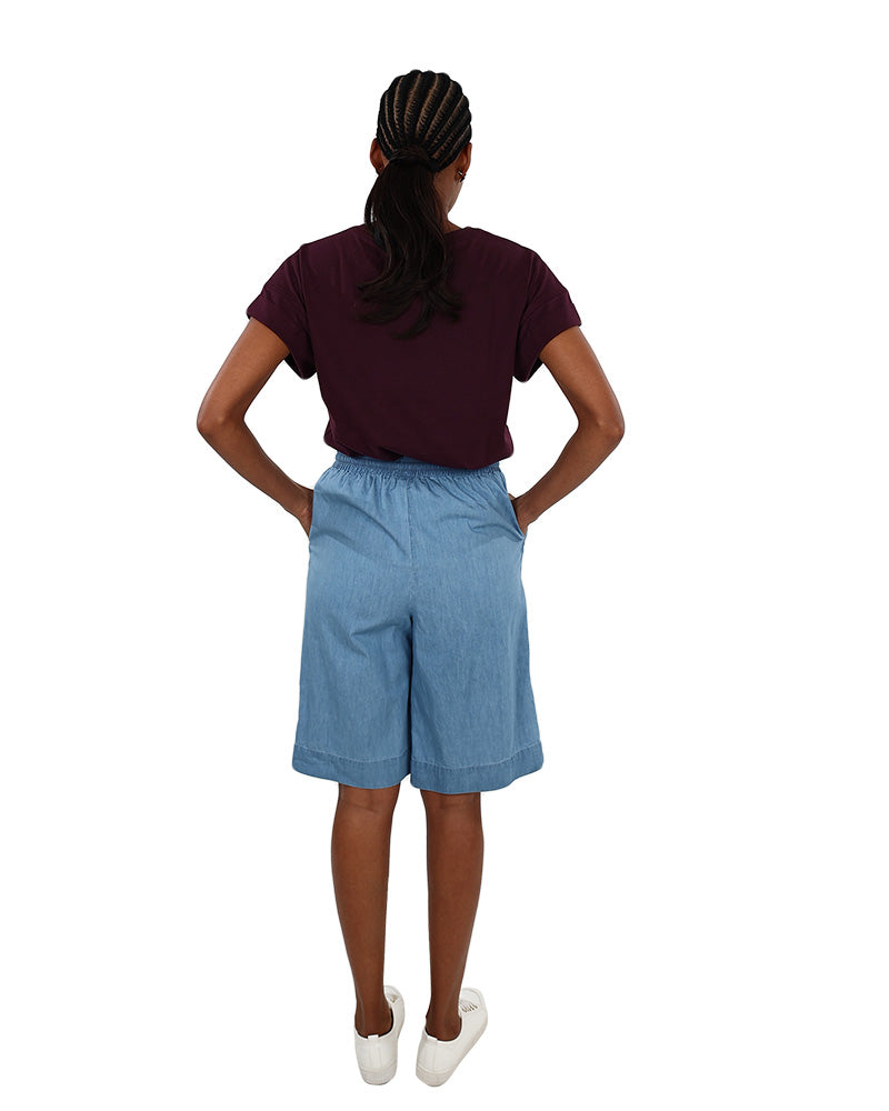 Elasticated Denim Bermuda Shorts