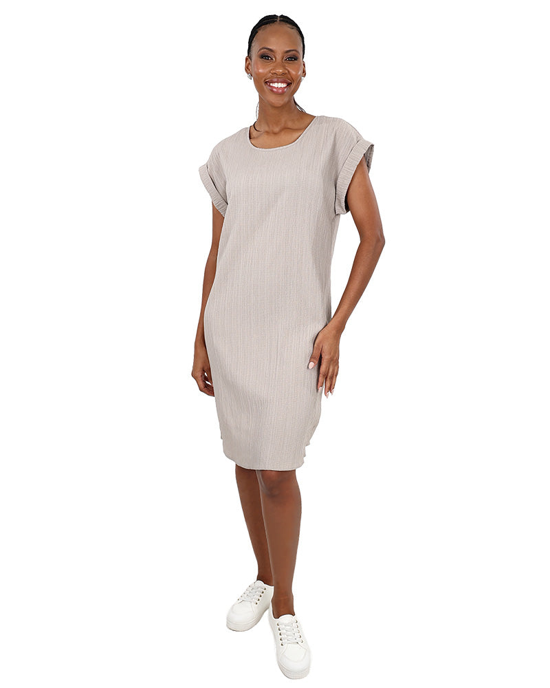 Stone Short Sleeve Tunic Dress