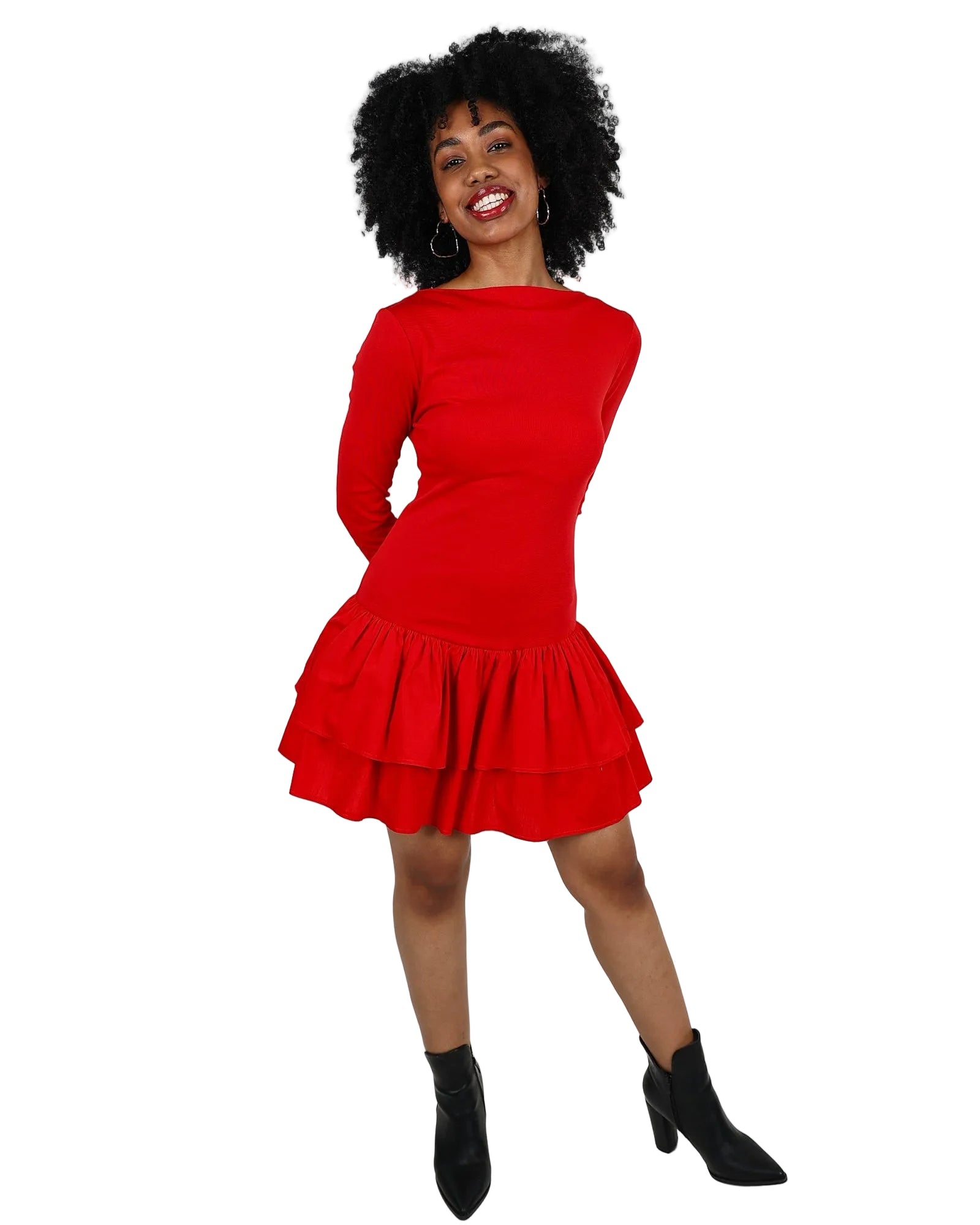 Long Sleeve Layered Mini Dress