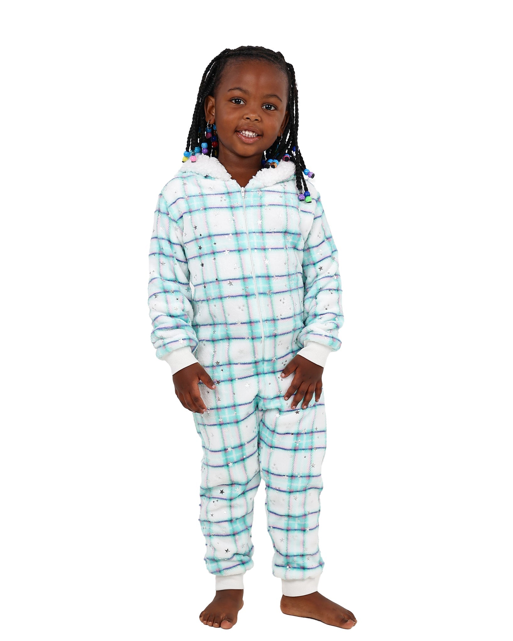 Check Plush Fleece Onesie