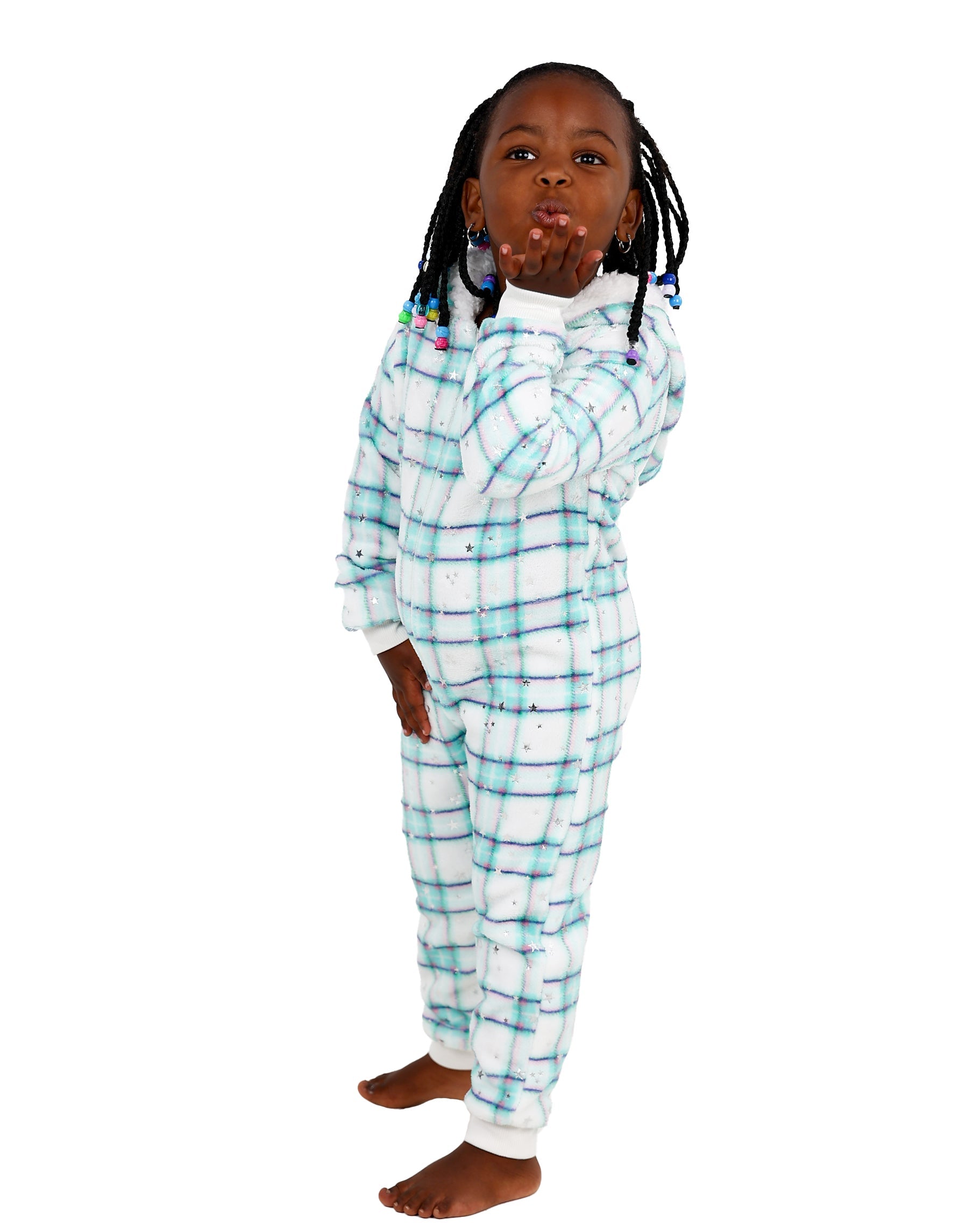 Check Plush Fleece Onesie