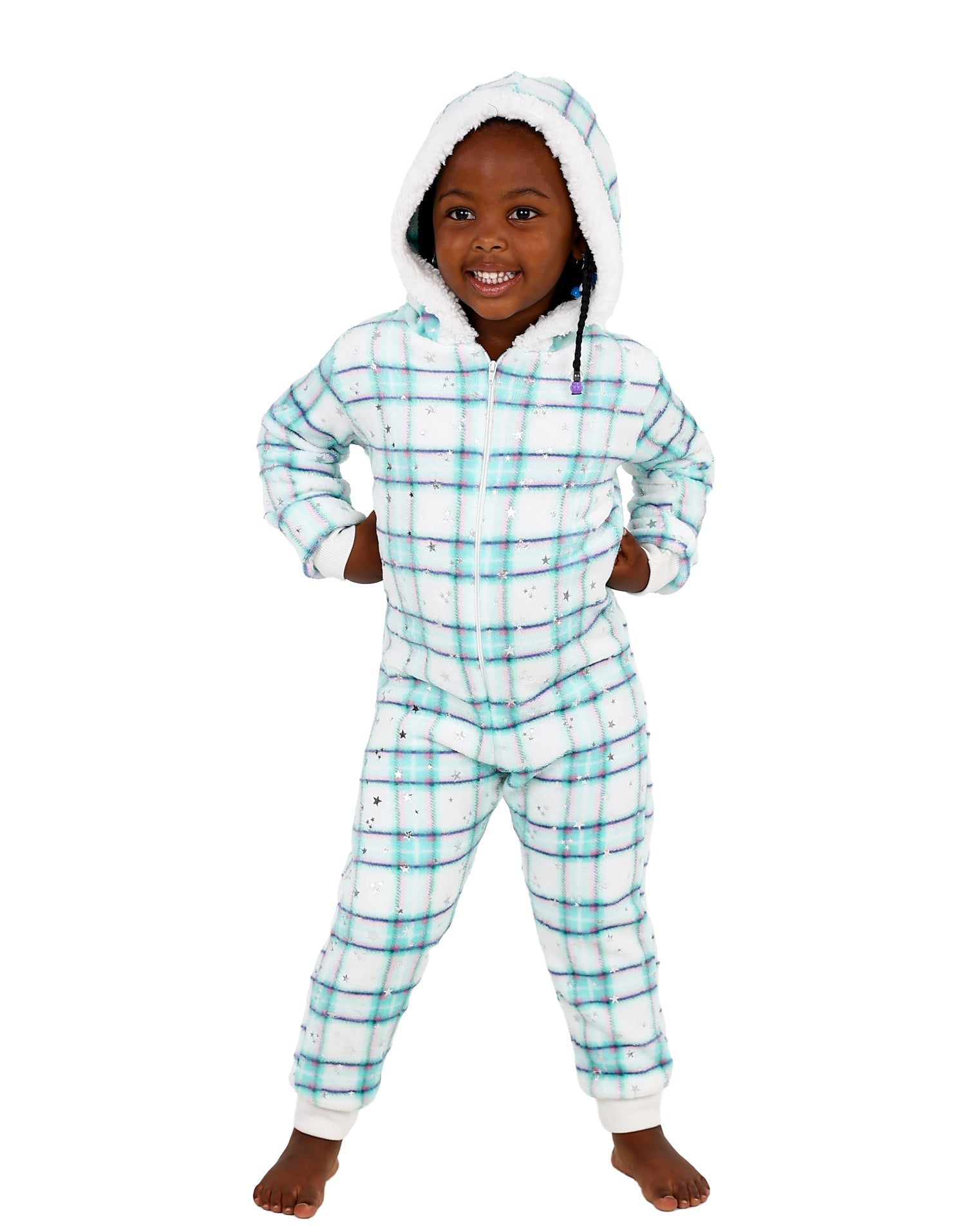 Check Plush Fleece Onesie