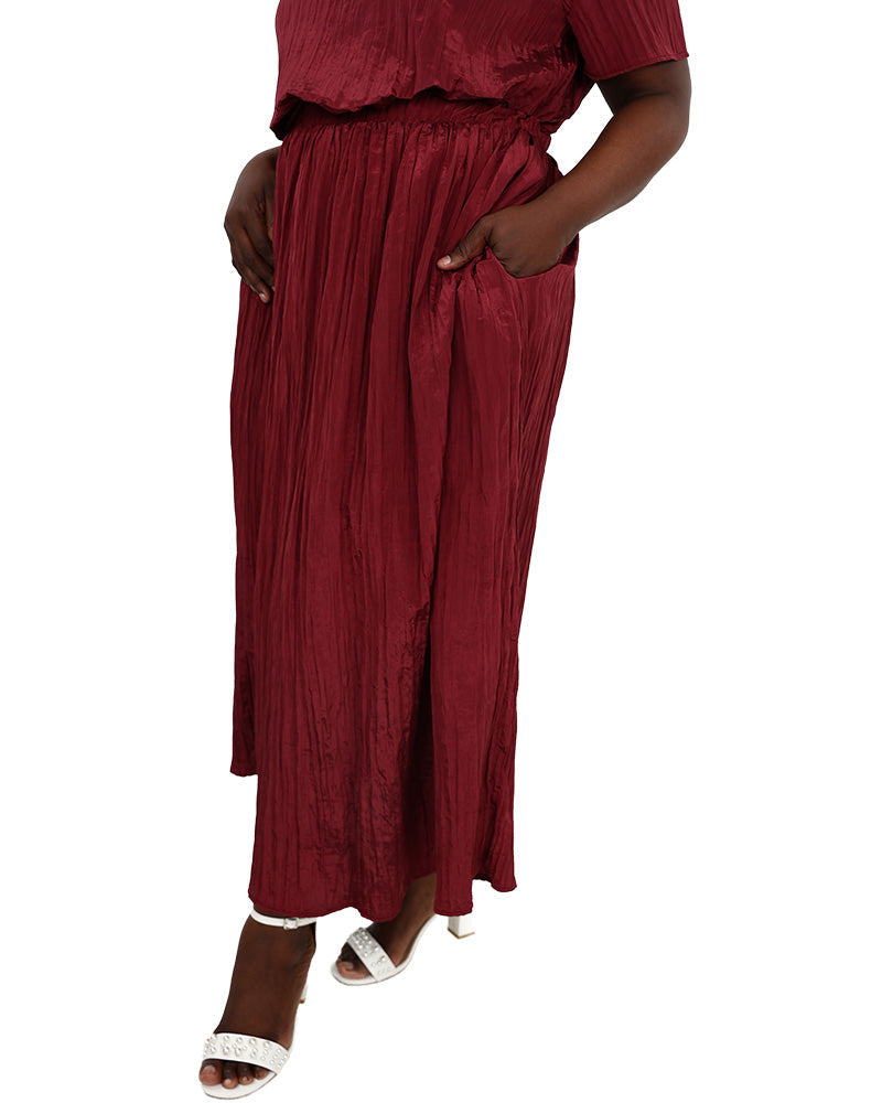 Grape Co-Ord Textured Maxi Skirt