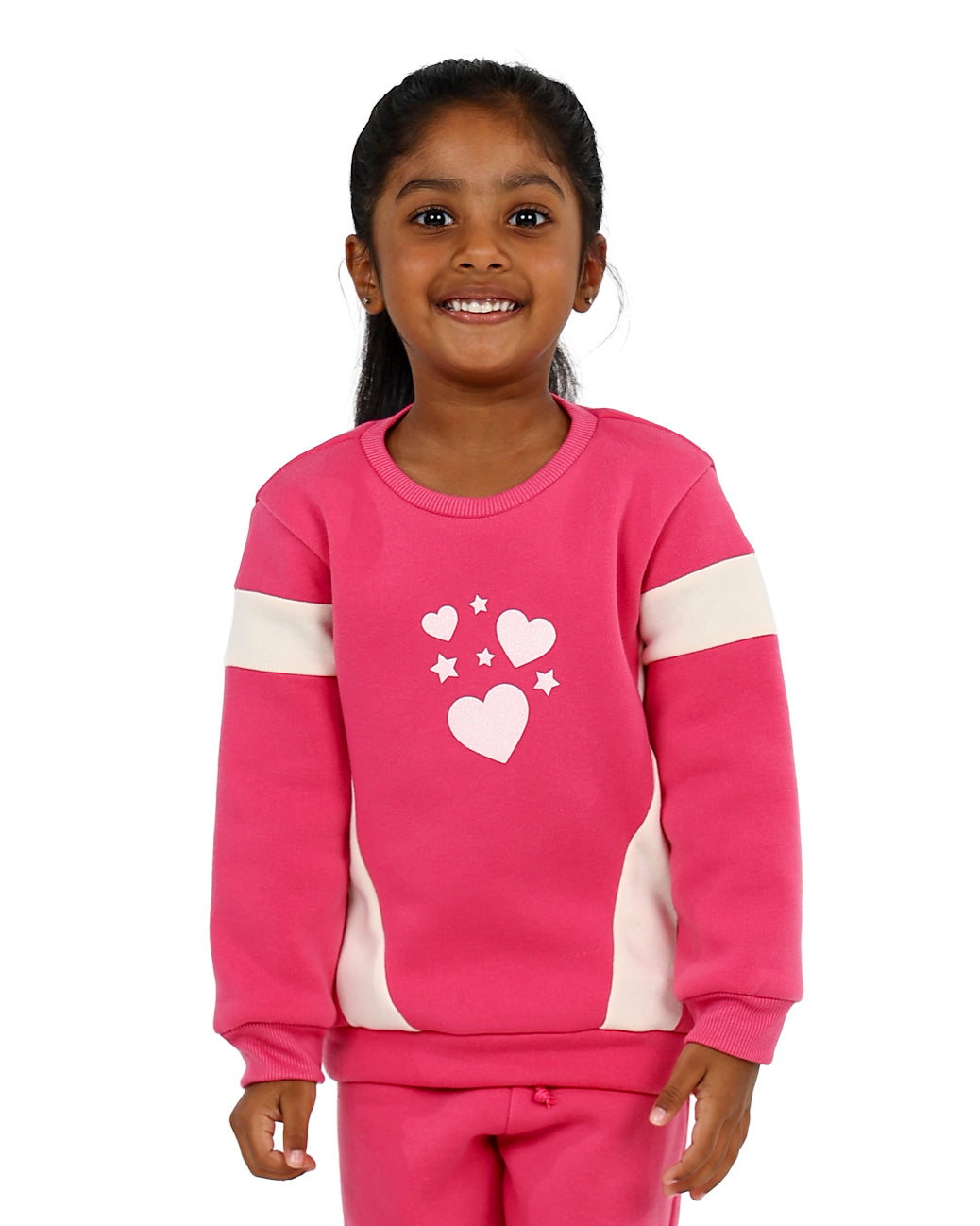 Cerise Colour Block Heart Tracksuit