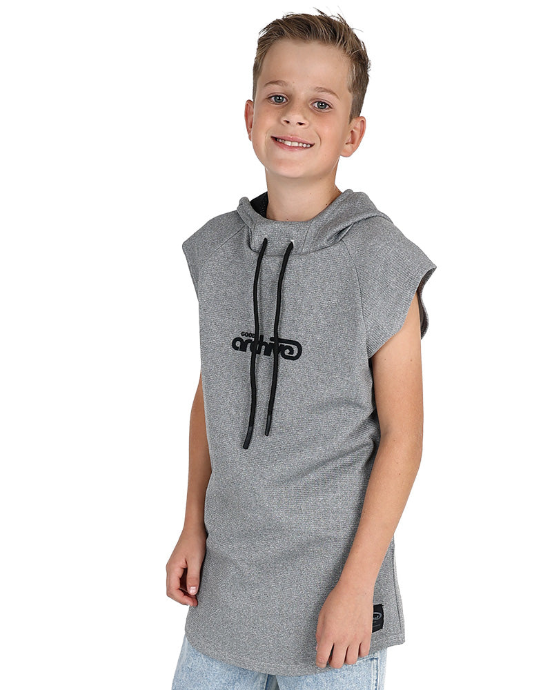 Sleeveless Grey Scuba Hoodie