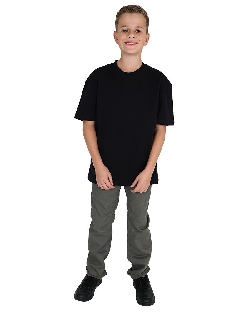 Short Sleeve Black Oversized Crew Neck Cotton T-Shirt