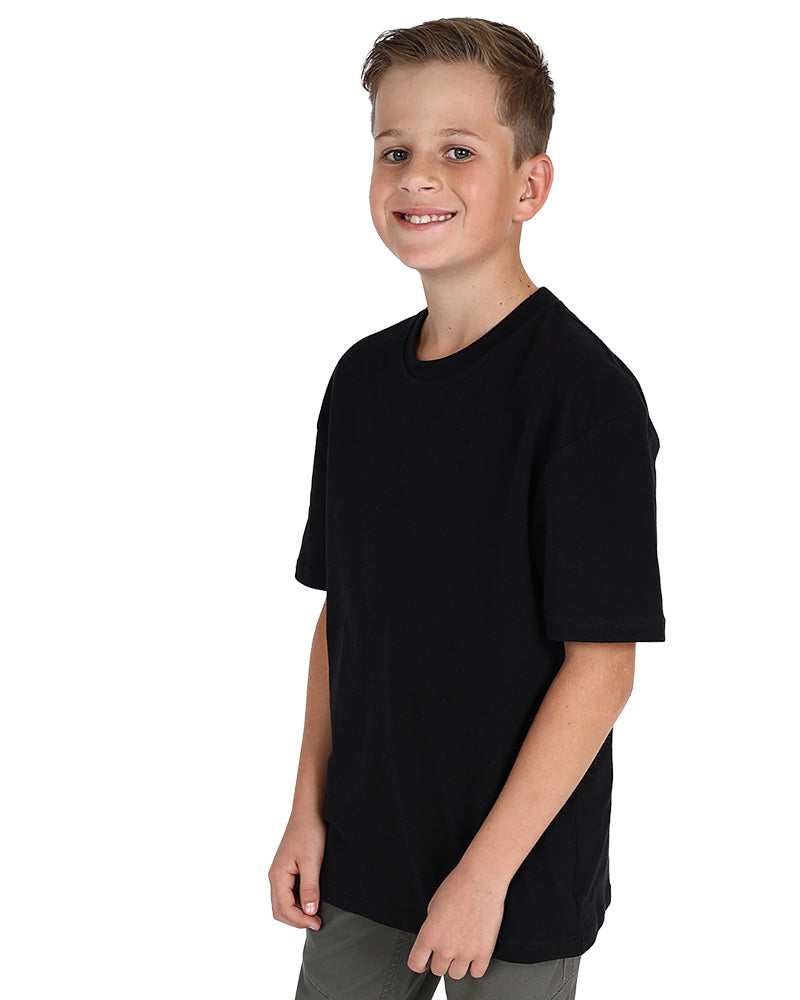 Short Sleeve Black Oversized Crew Neck Cotton T-Shirt