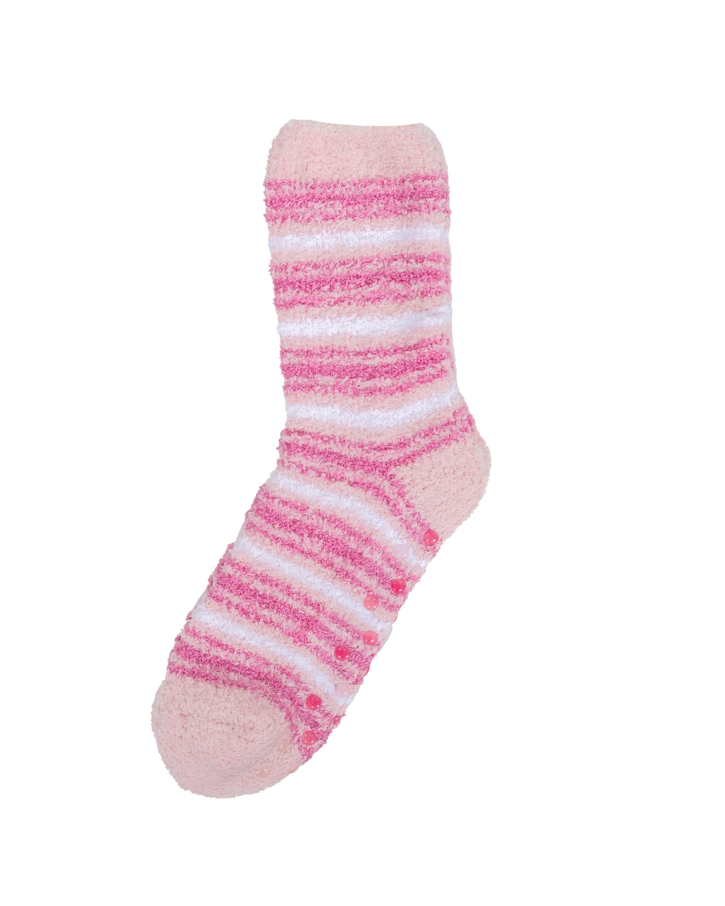 Pink 2 Pack Stripe & Zig Zag Slipper Socks