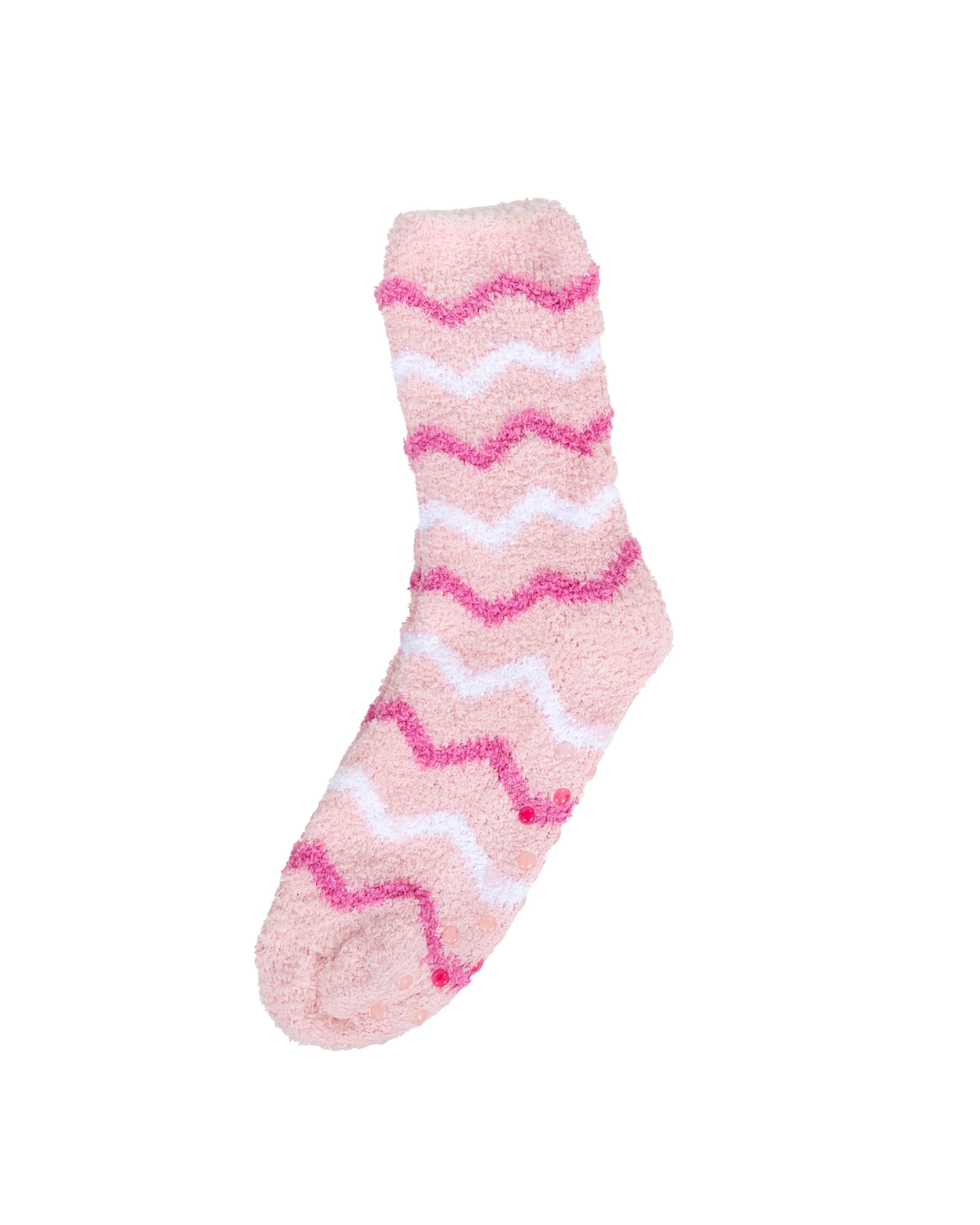 Pink 2 Pack Stripe & Zig Zag Slipper Socks