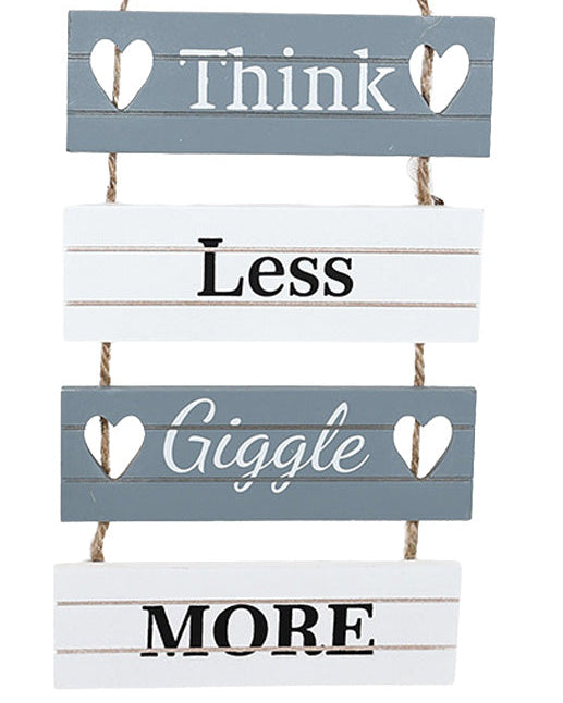 Grey & White "Giggle More" Hanging Wall Art