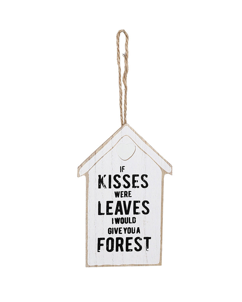 House Shape "Kisses" White Wall Art