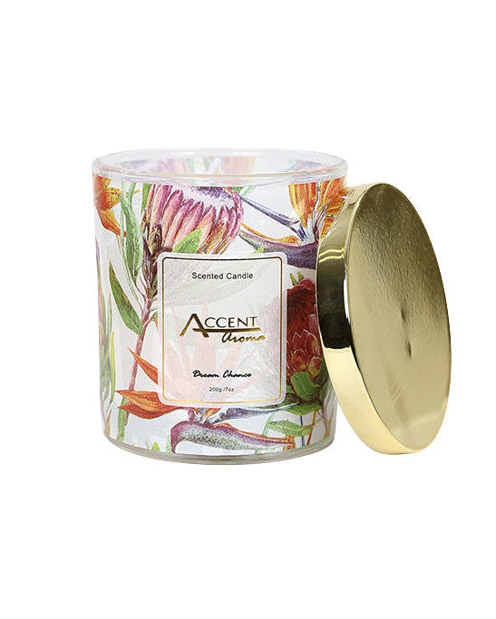 Protea Glass Floral Scented Candle