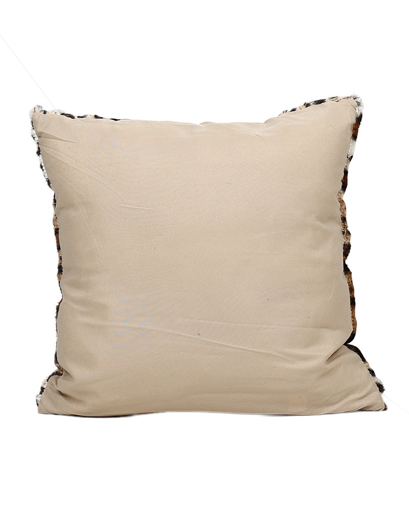 Brown Leopard Print Faux Fur Scatter Cushion