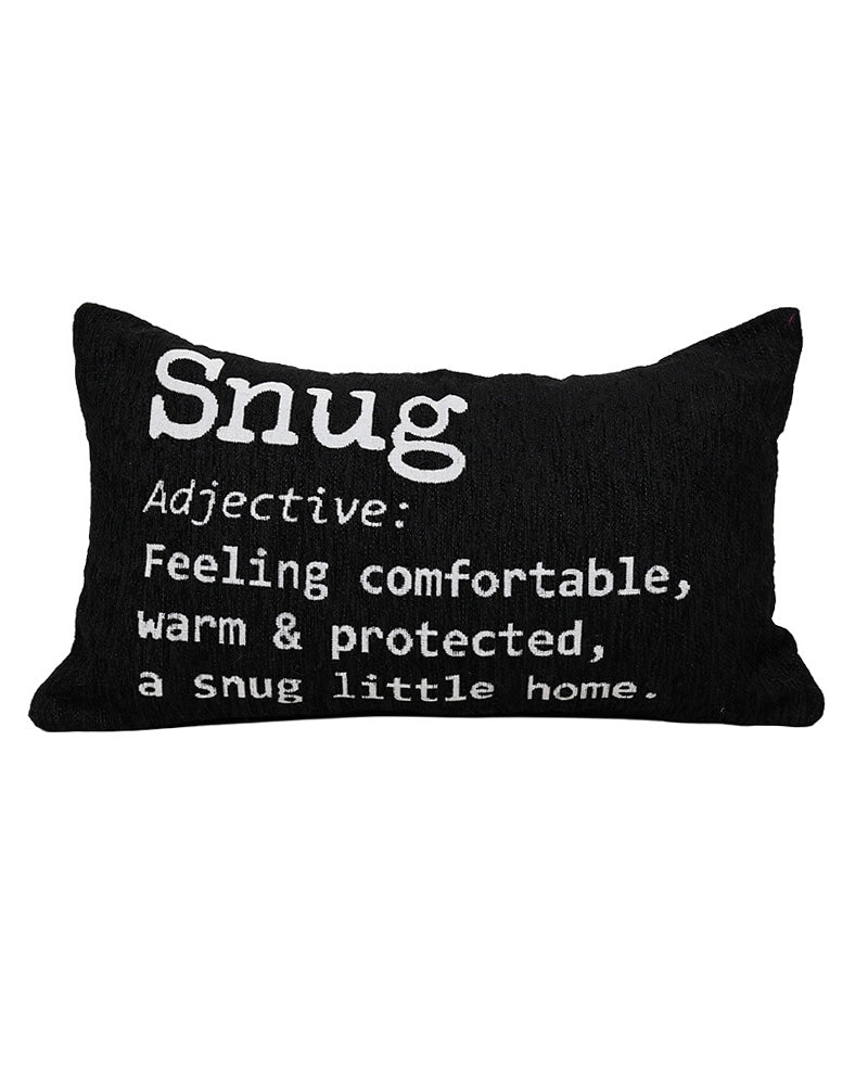 Black "Snug" Woven Scatter Cushion