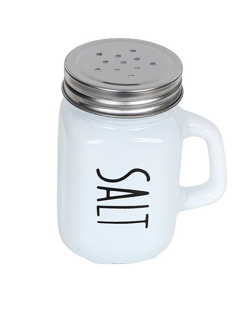 White Glass Salt Shaker