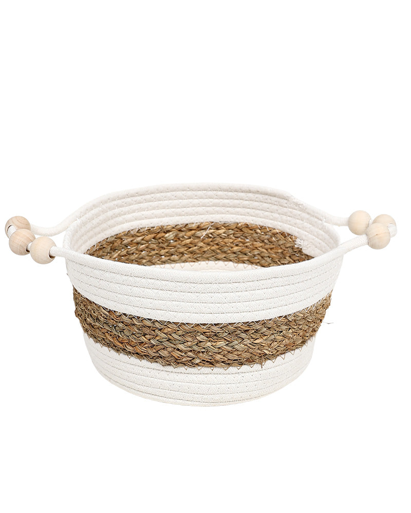 White & Natural Medium Storage Basket